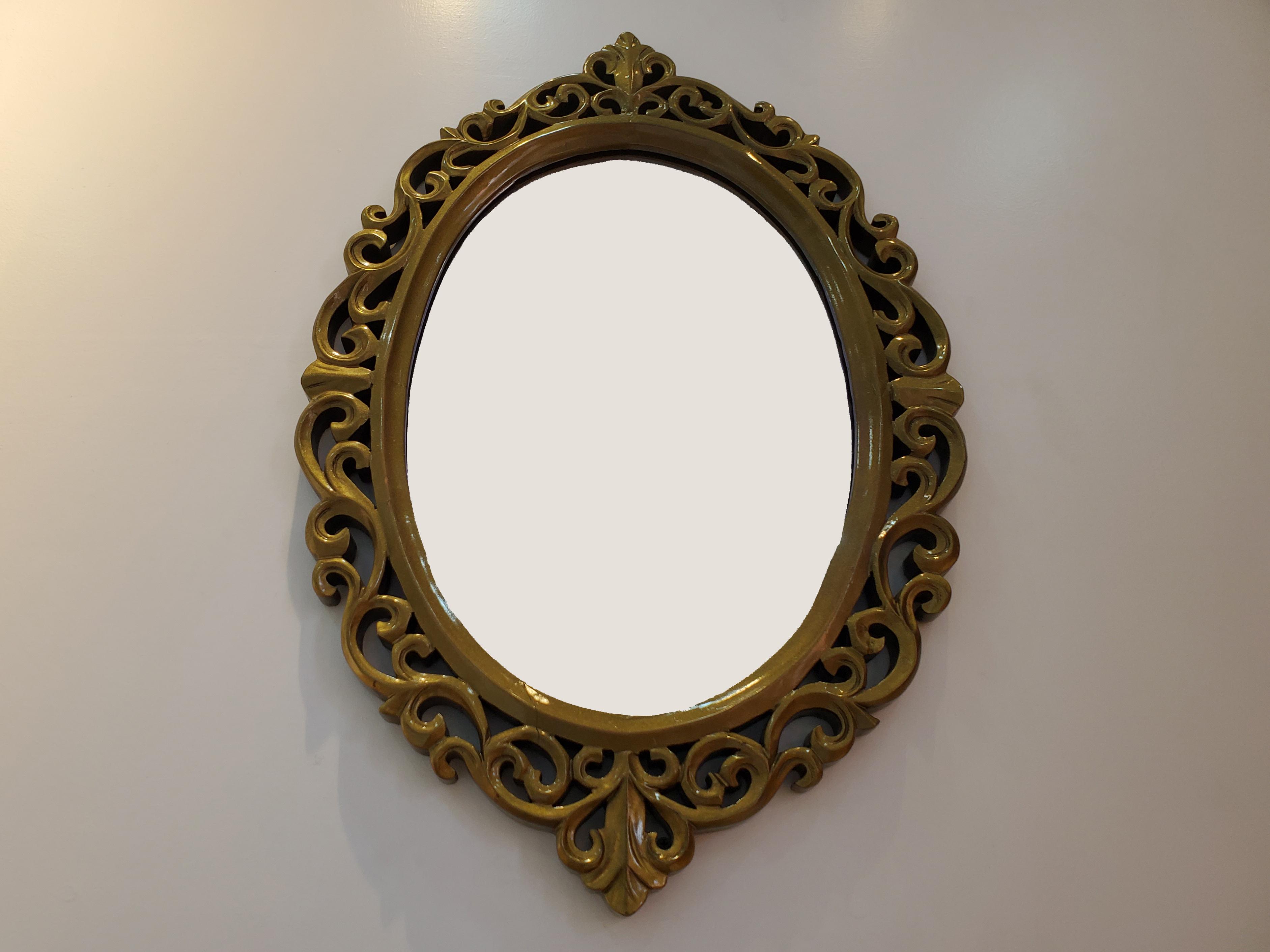 Carved Oval Mirror
