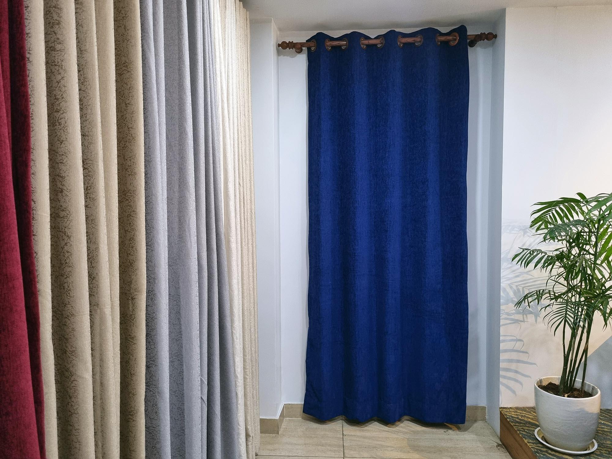 Weave Royal Blue Curtain