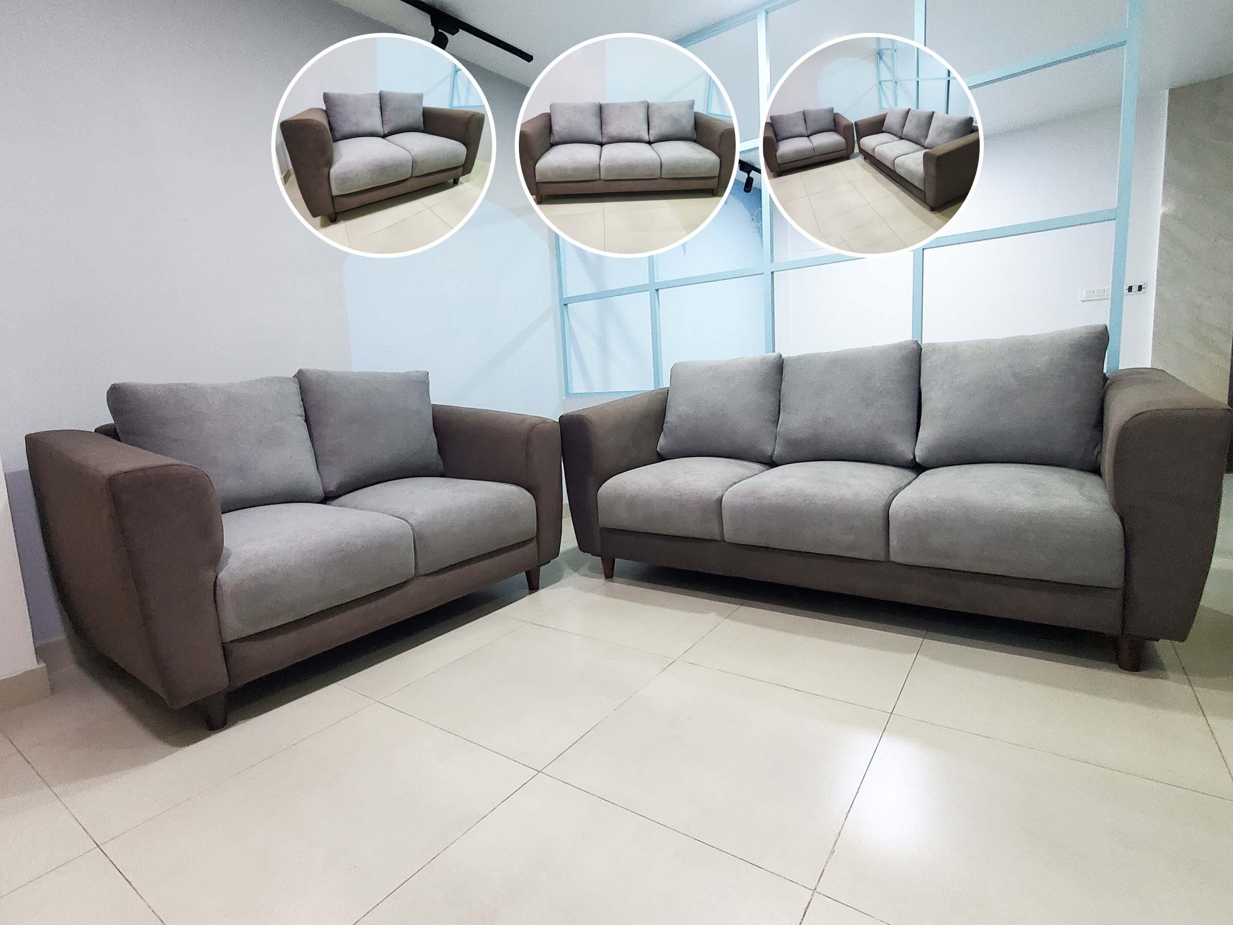 Grey Shade Fabric Sectional Sofa