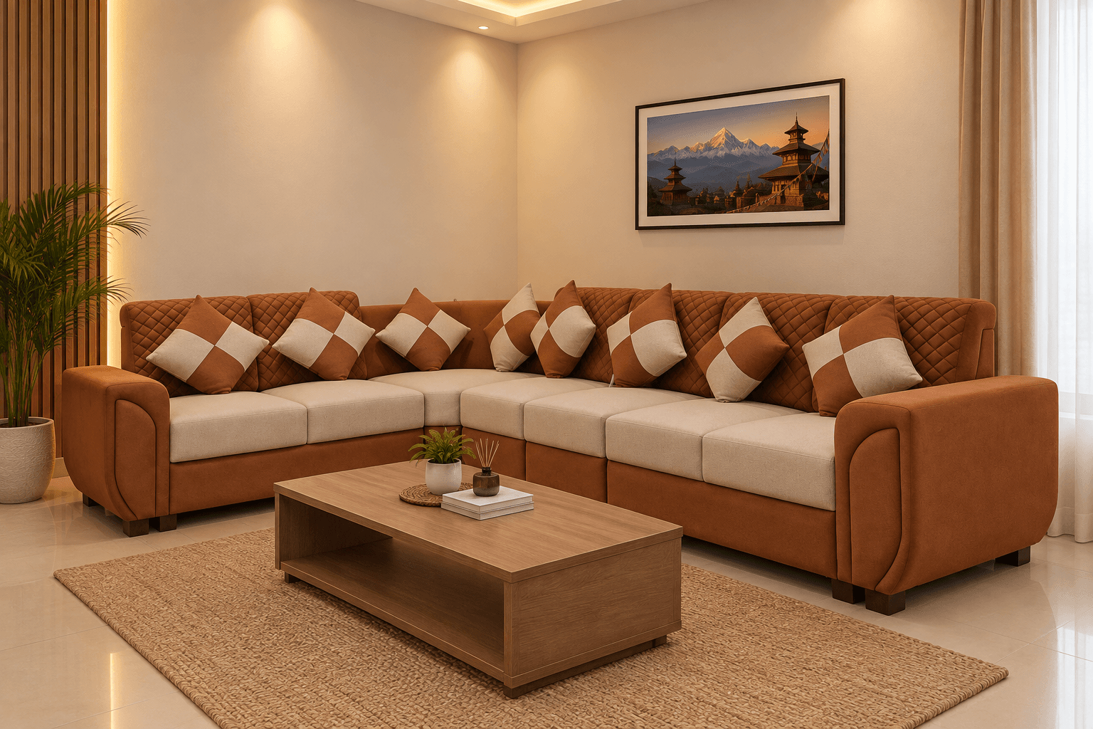 7 Seater Corner L Sofa