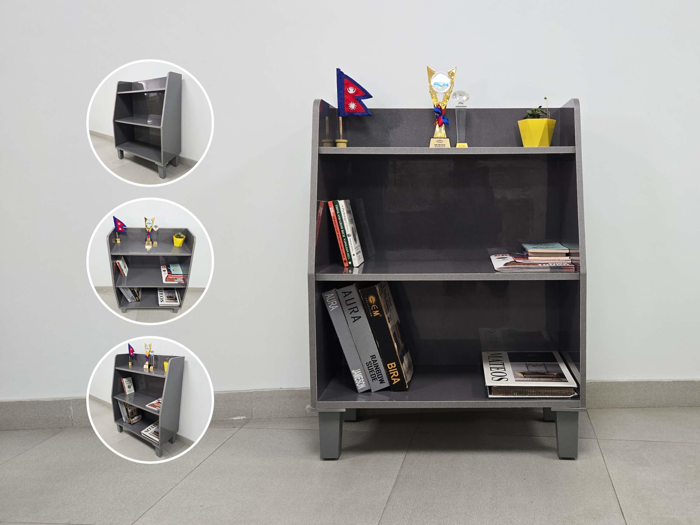 Grey Glossy Bookshelf