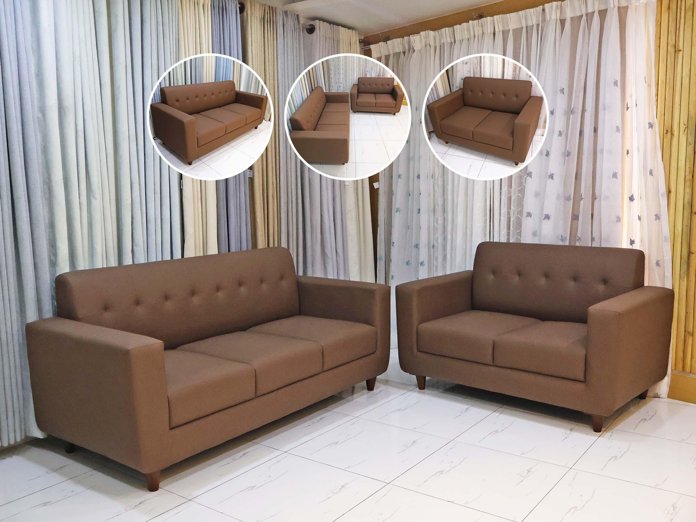 Brown Rexine Sofa Set
