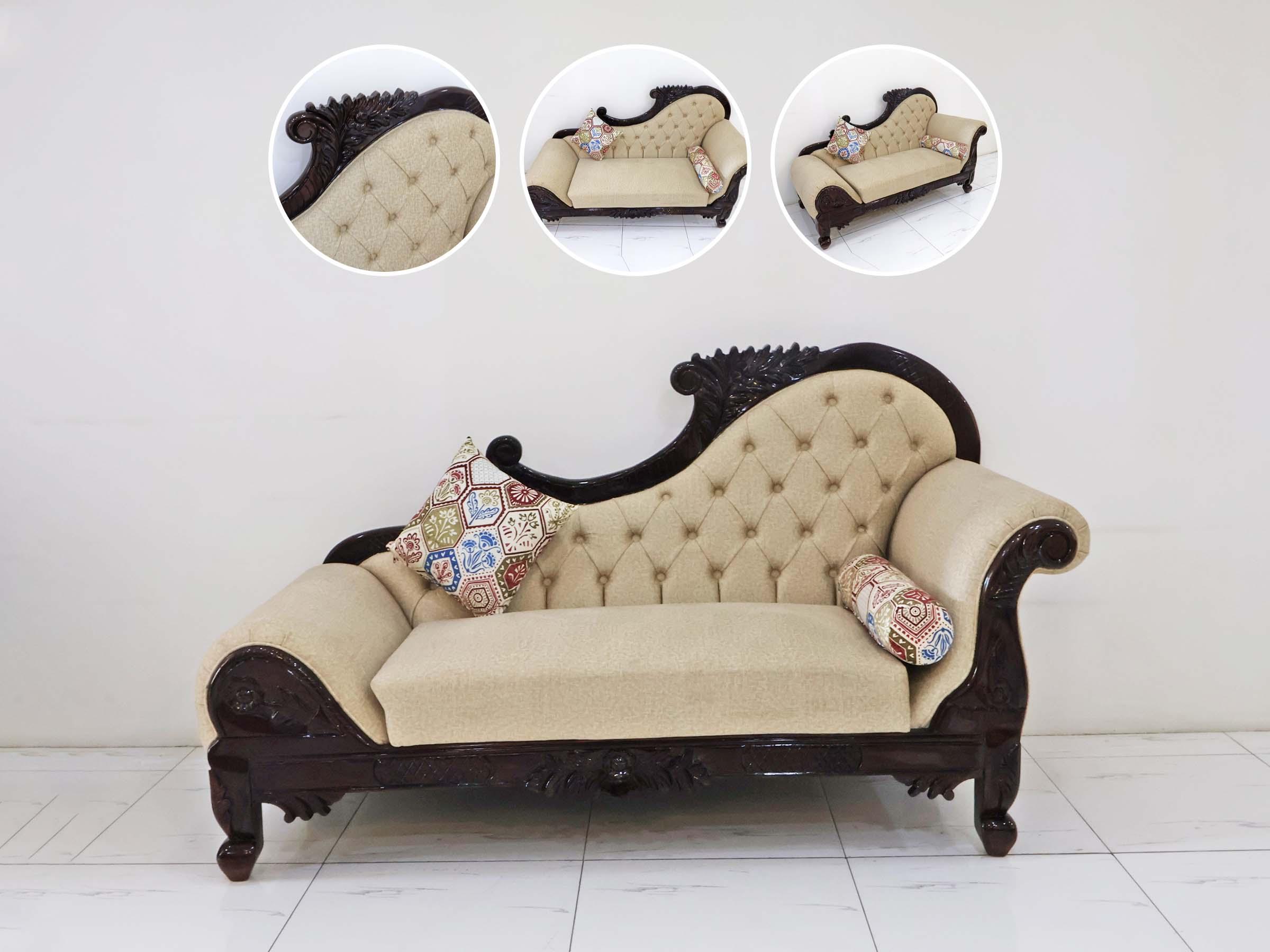 Hand-Carved Wooden Diwan