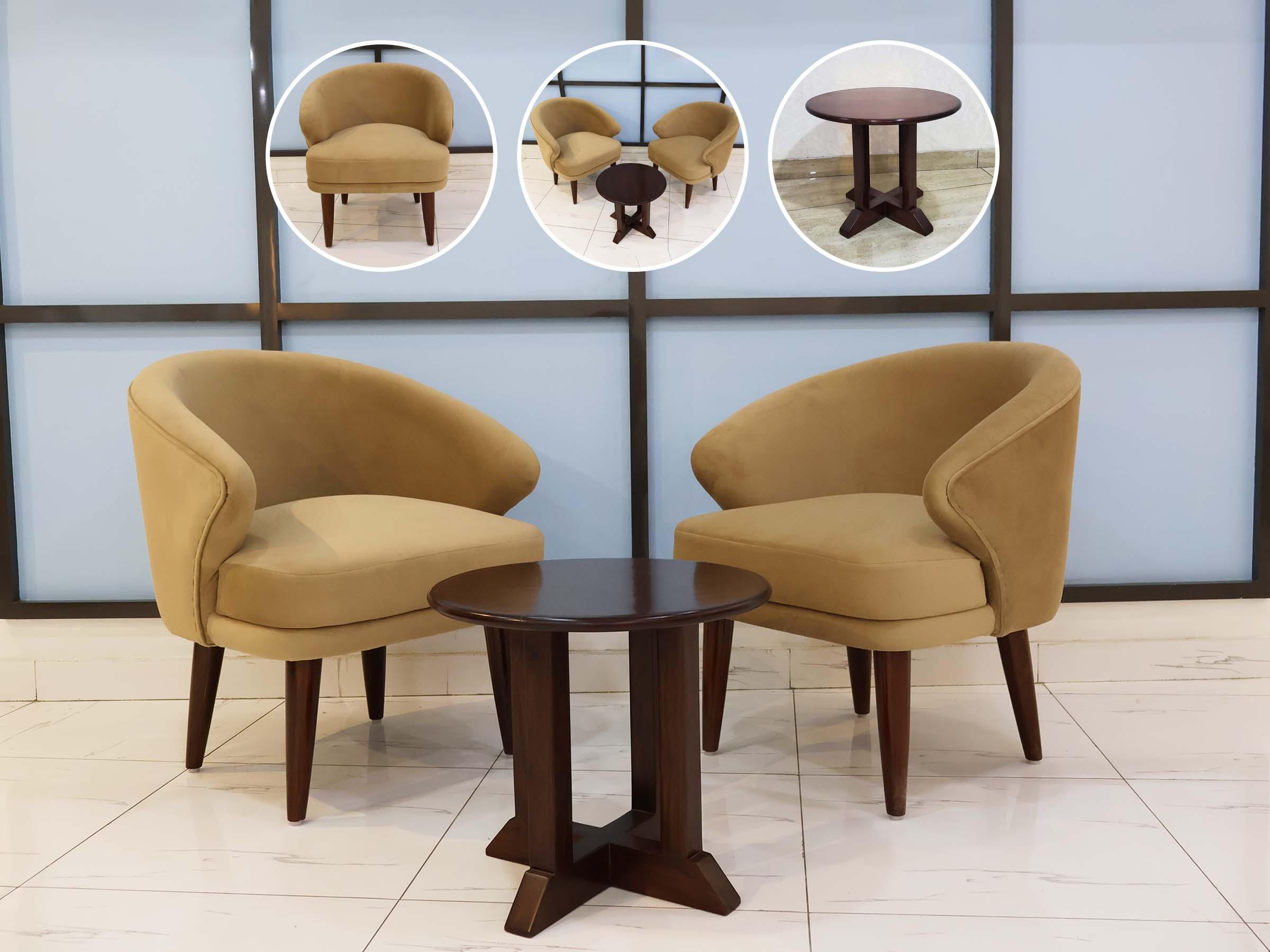 Beige Chair Table Set