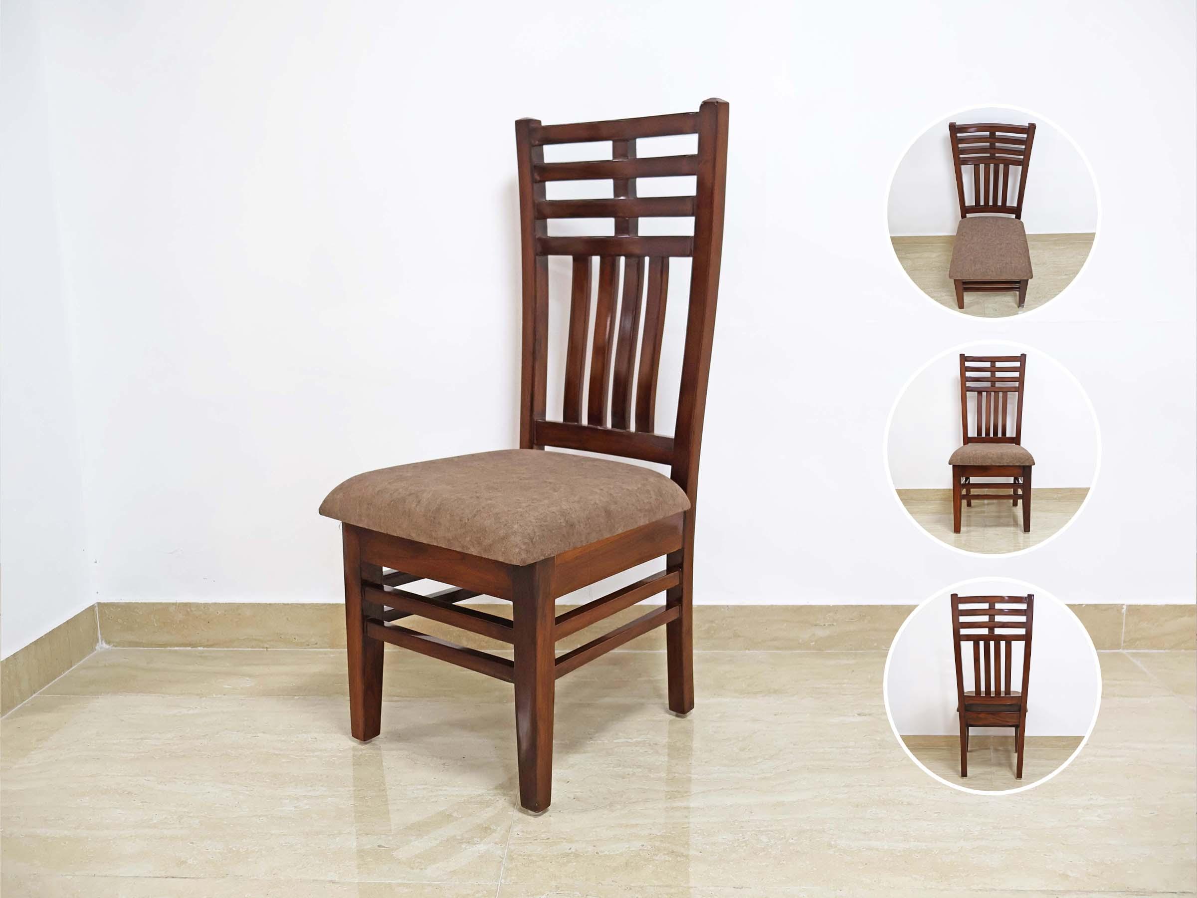 High Slatted Back Dining Chair