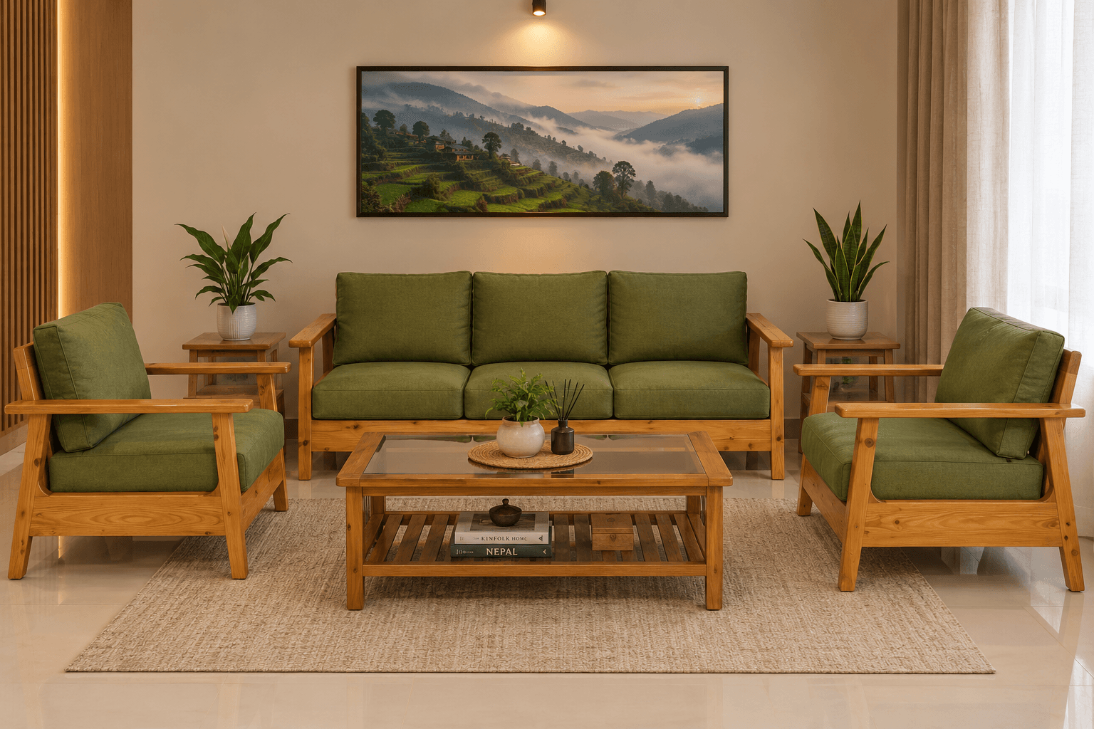 Eco Wooden Sectional Sofa