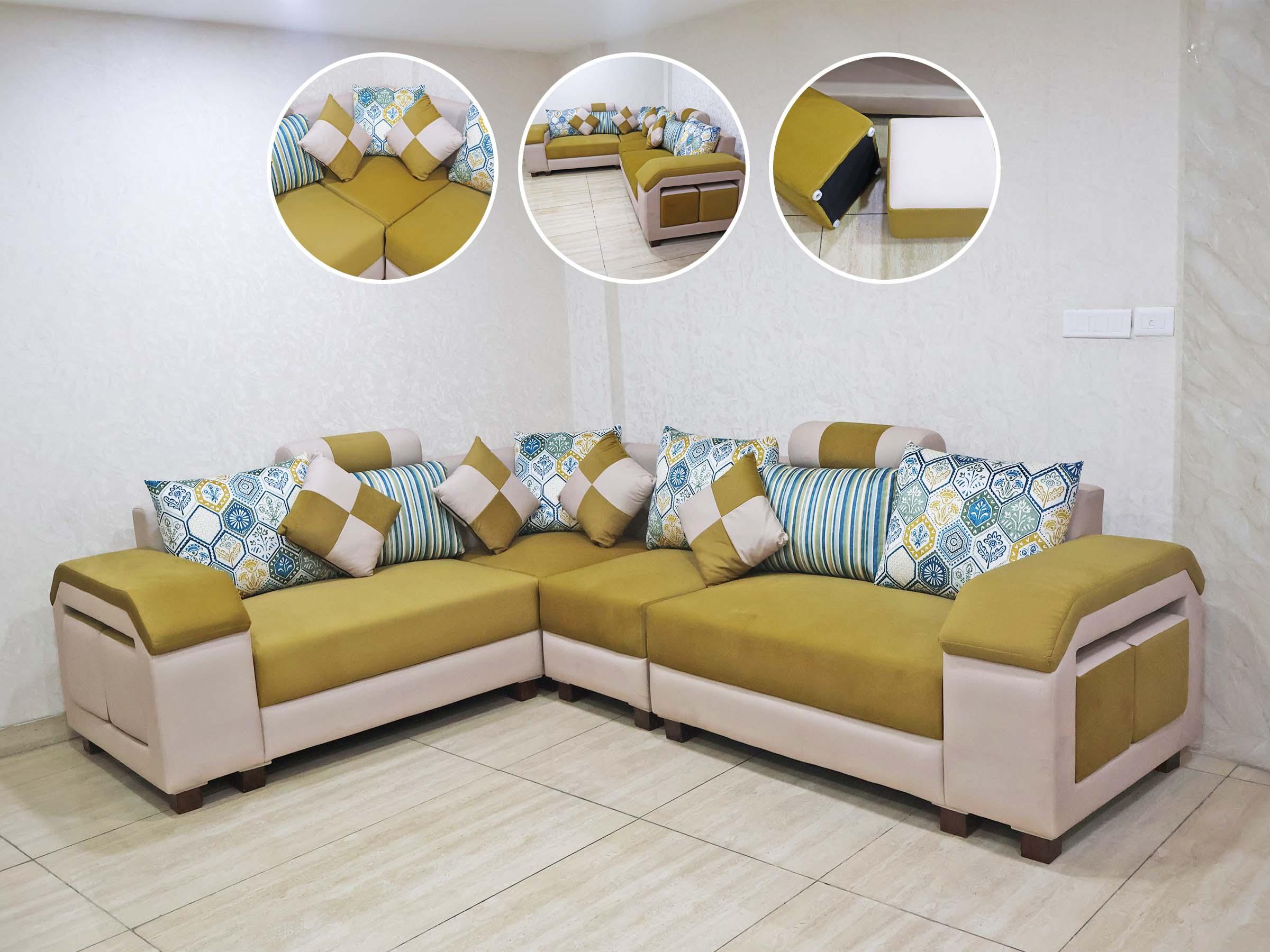 Mustard Harmony L-Shaped Sofa