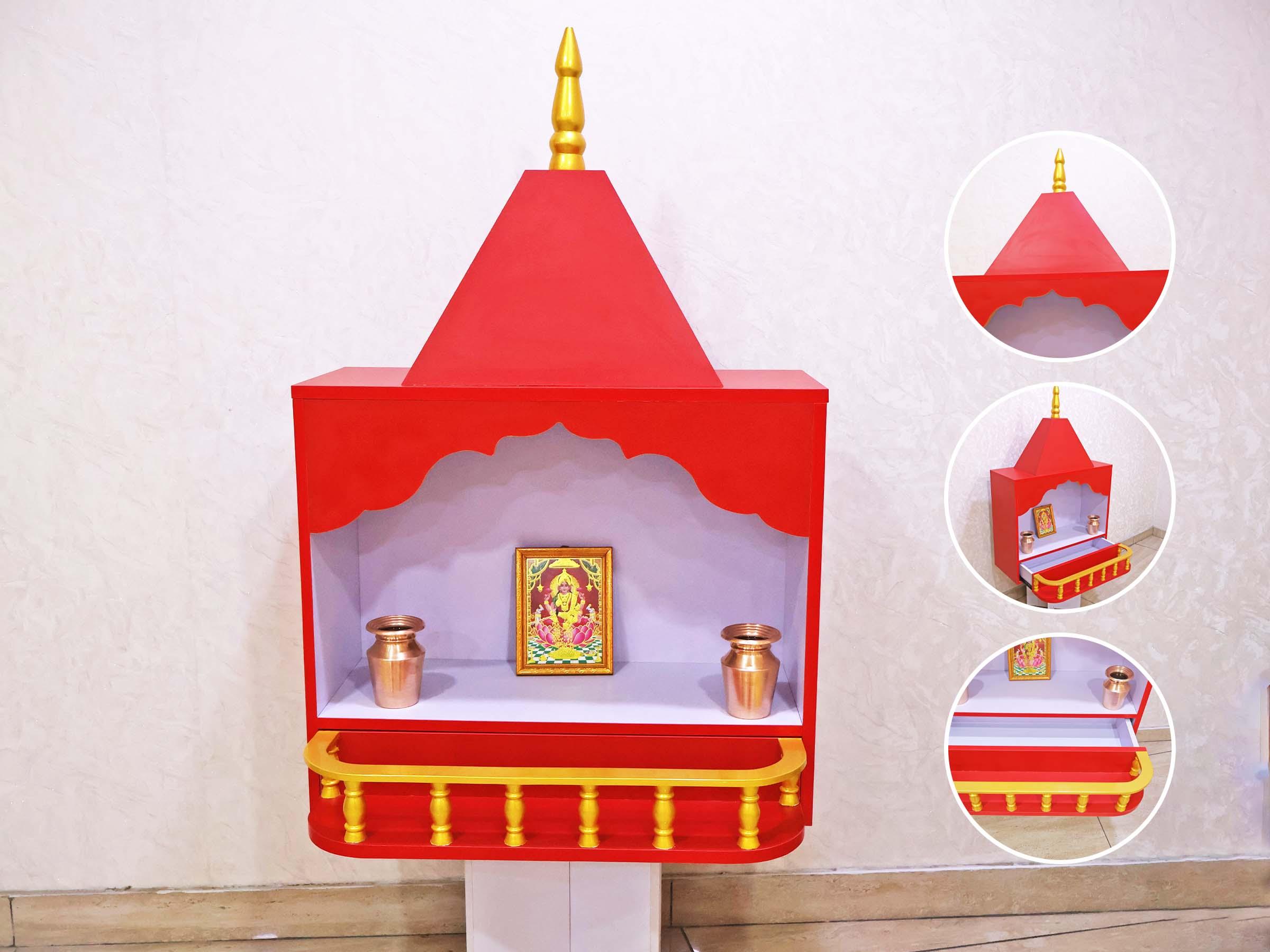 Handcrafted Mandir with drawer
