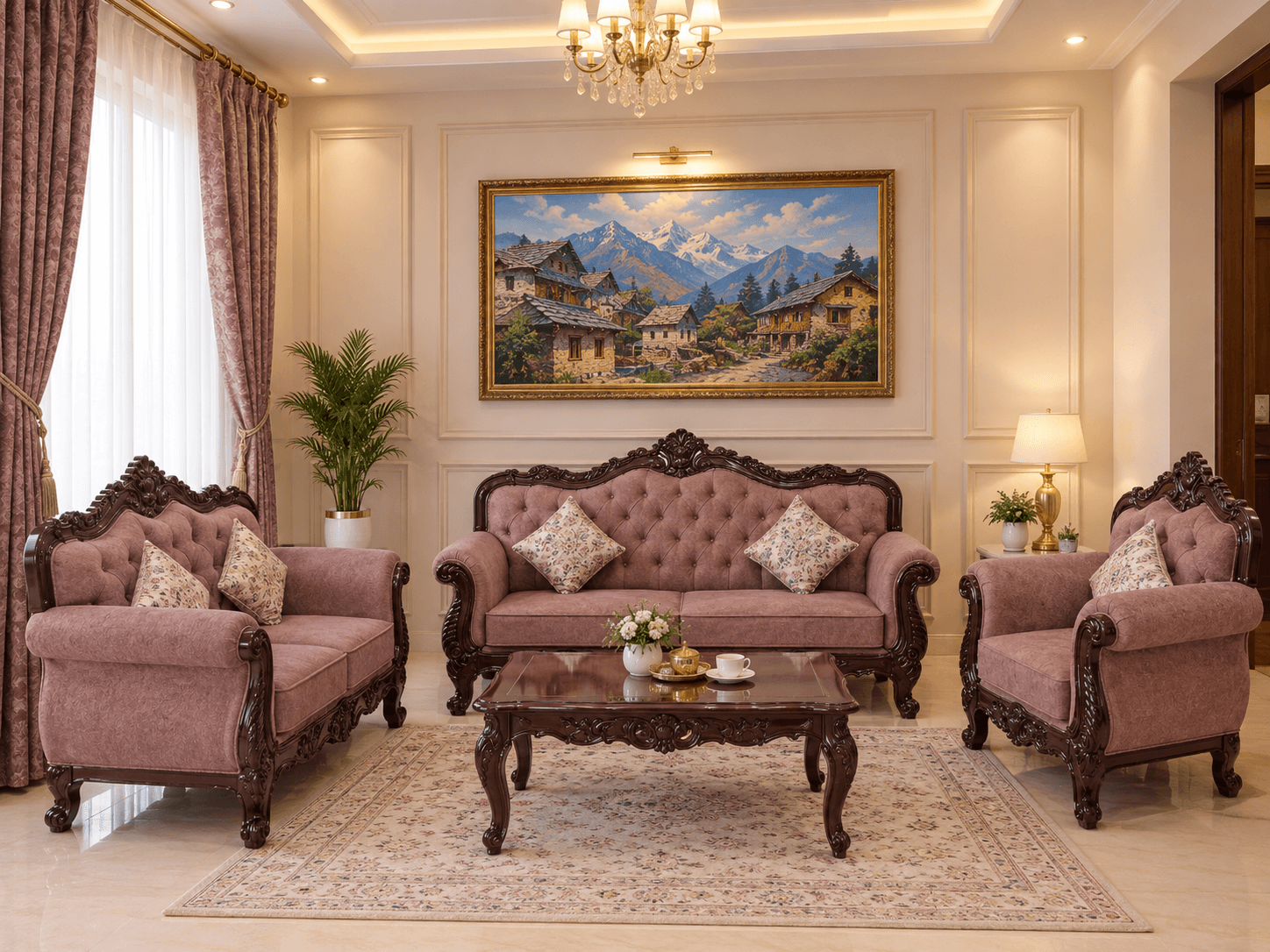 Maroon Royal Sofa Set - Furniture in Nepal