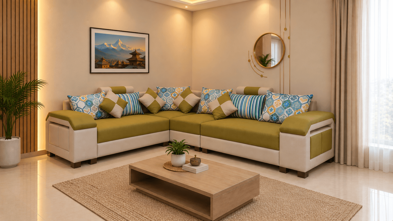 Mustard Harmony L-Shaped Sofa