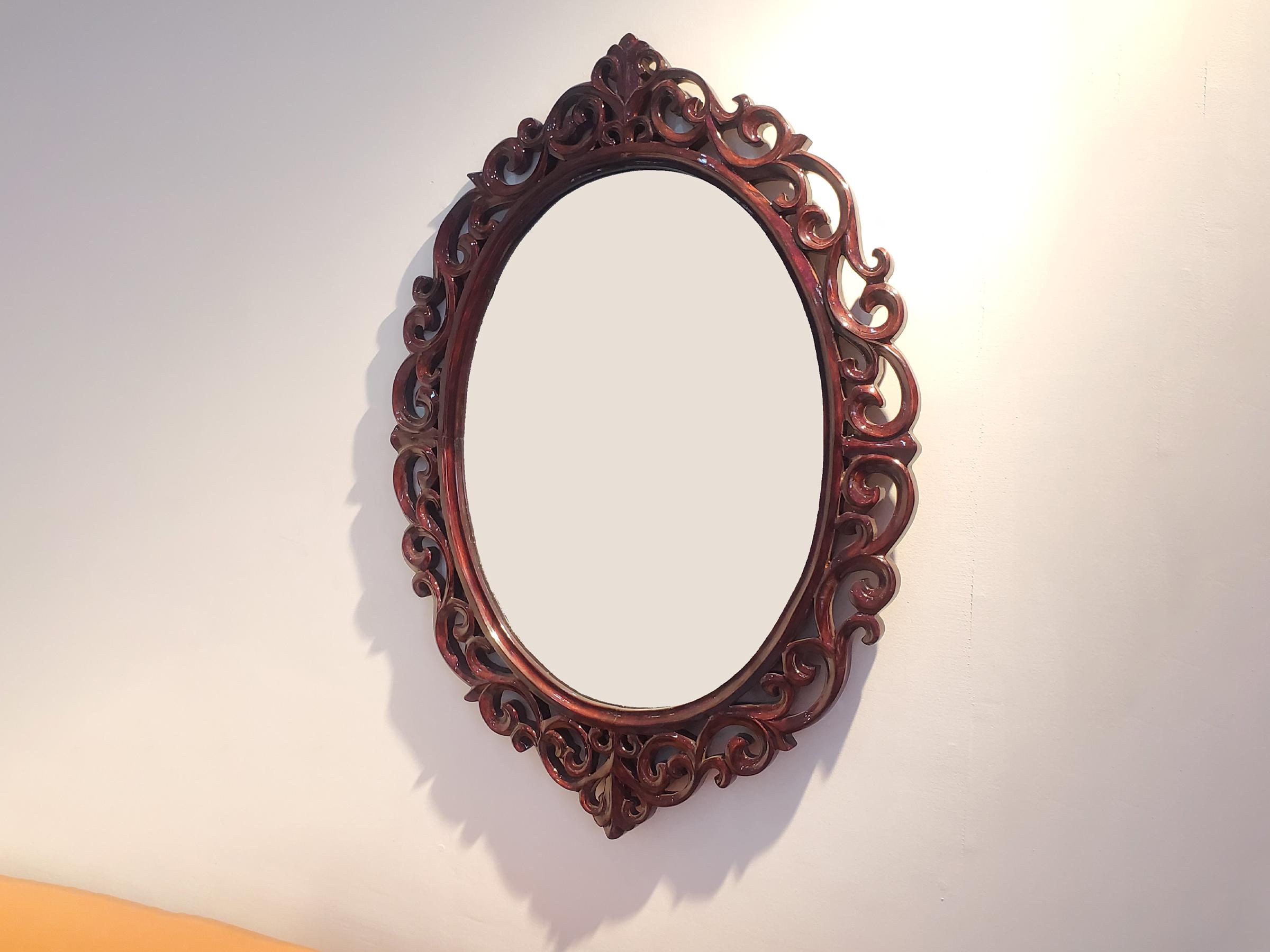 Carved Oval Mirror