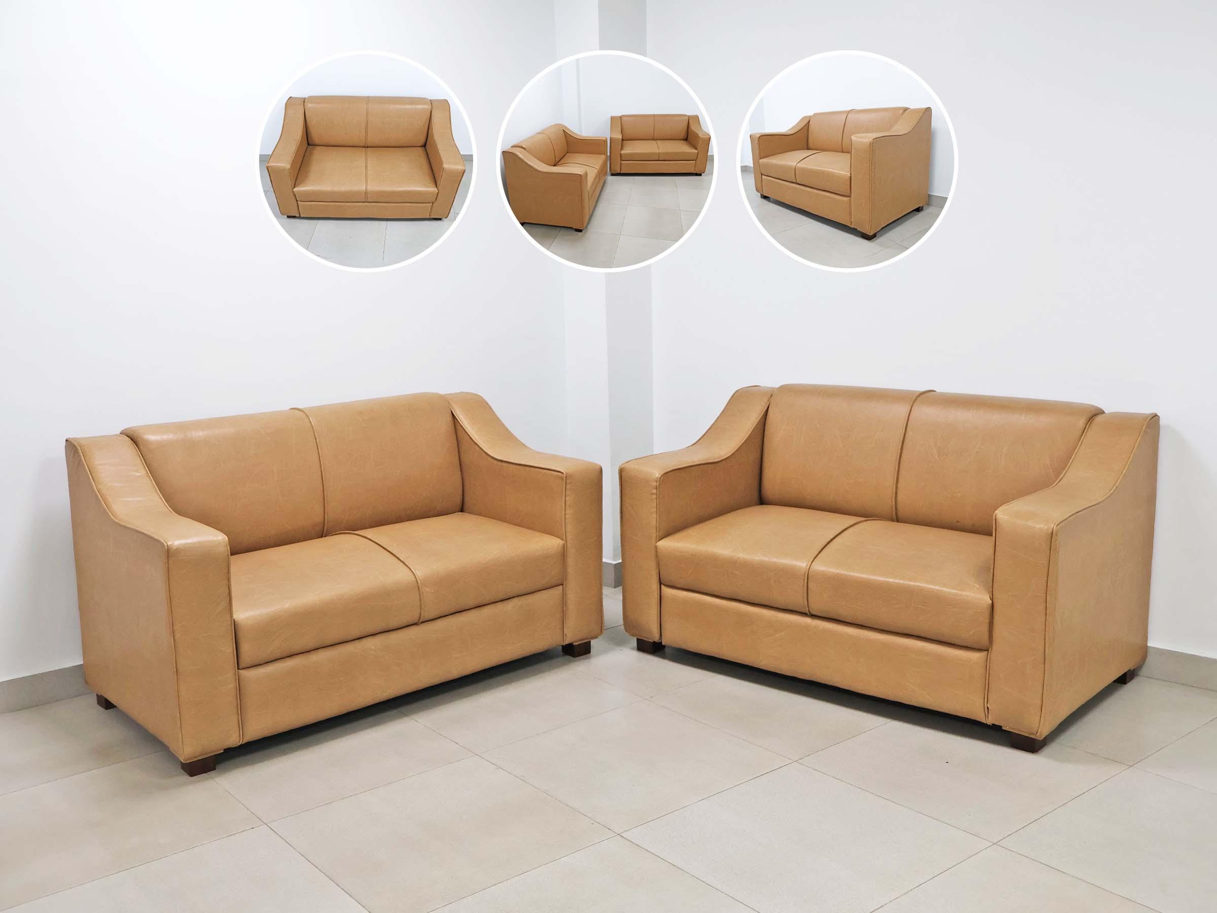 Caramel Rexine Sofa Set