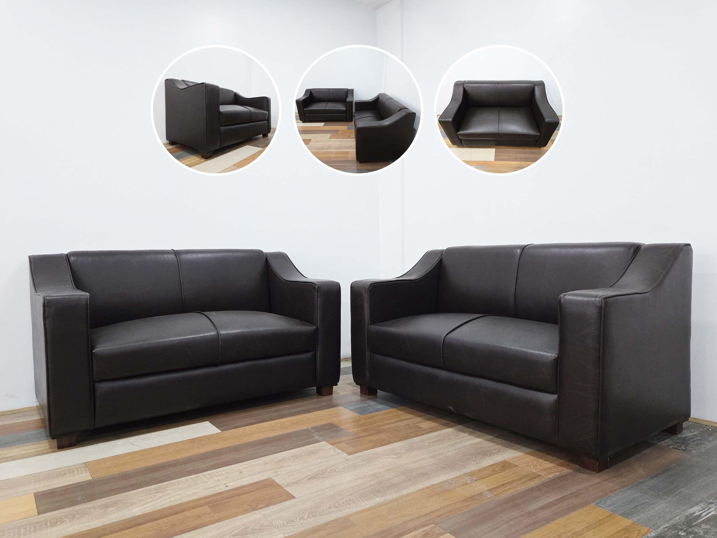 Black Rexine Sectional Sofa