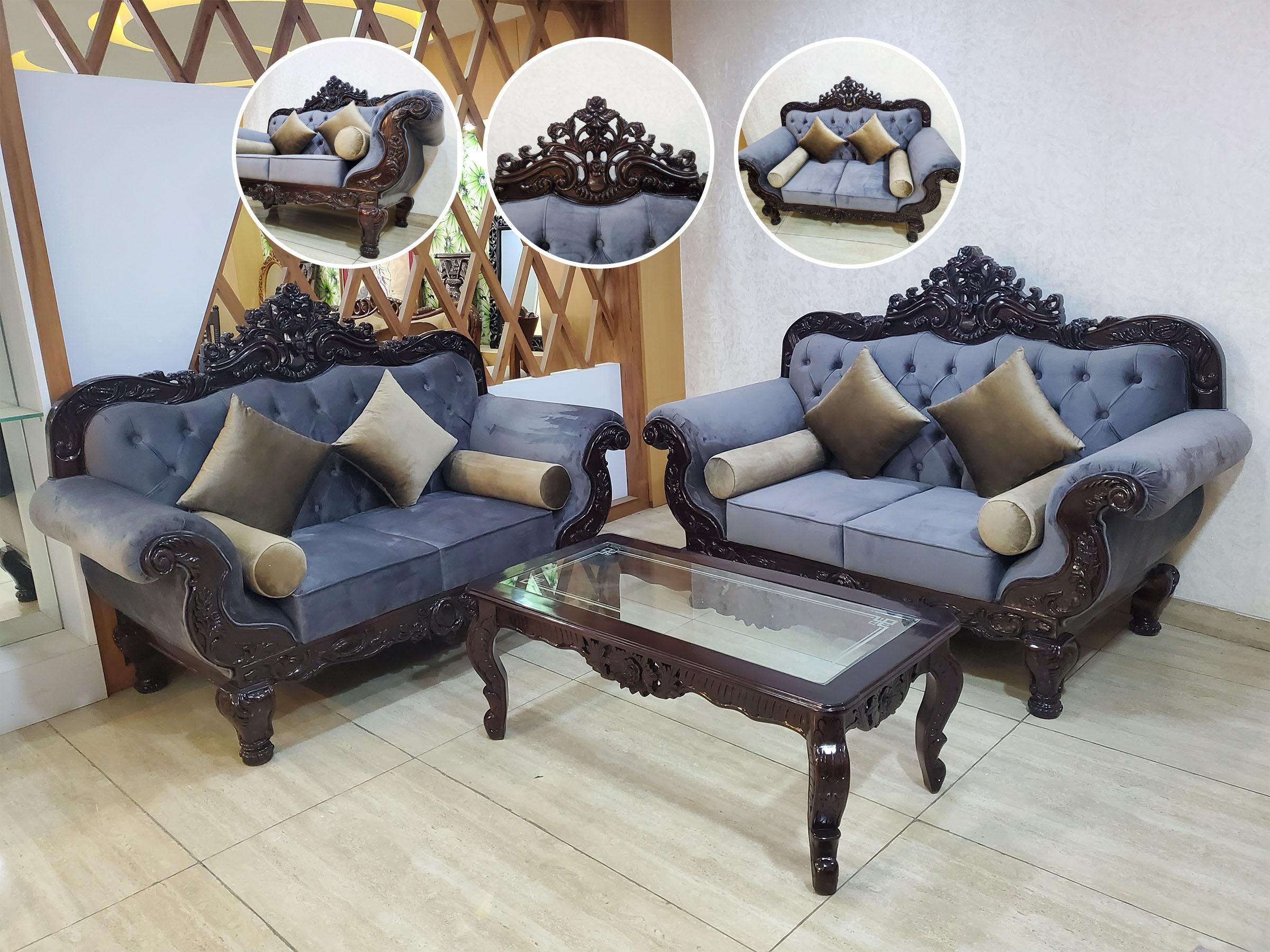 Velvet Blue Royal Sofa