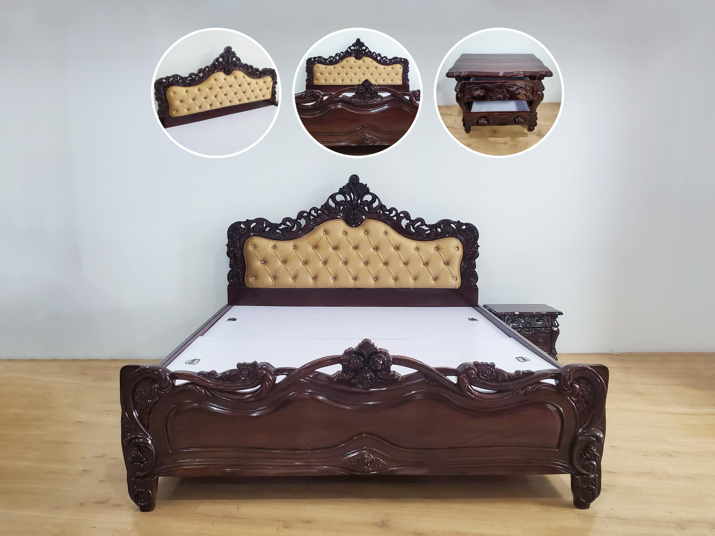 Golden Royal Carved Bed