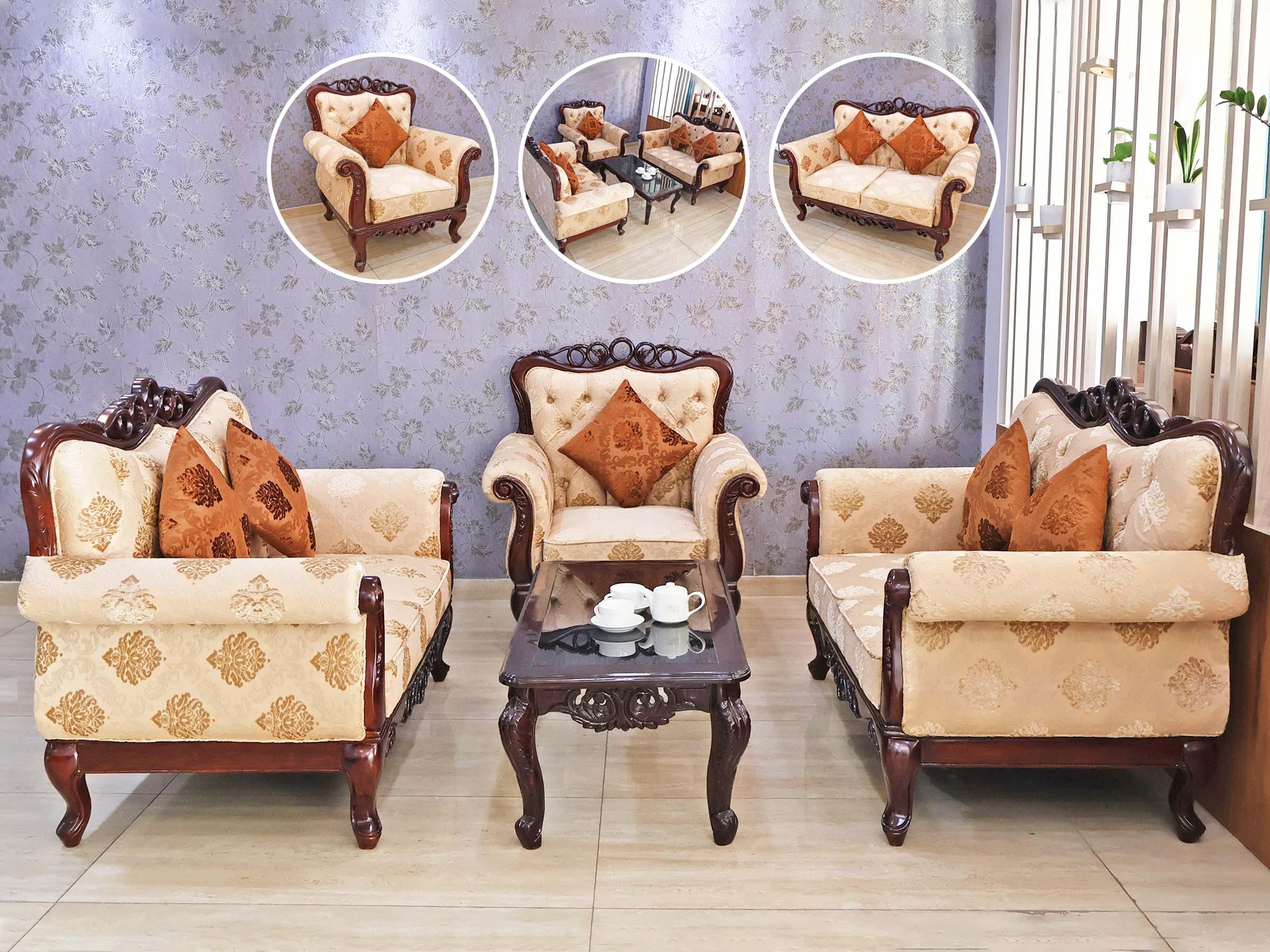 Royal Sofa with Patterned Fabric