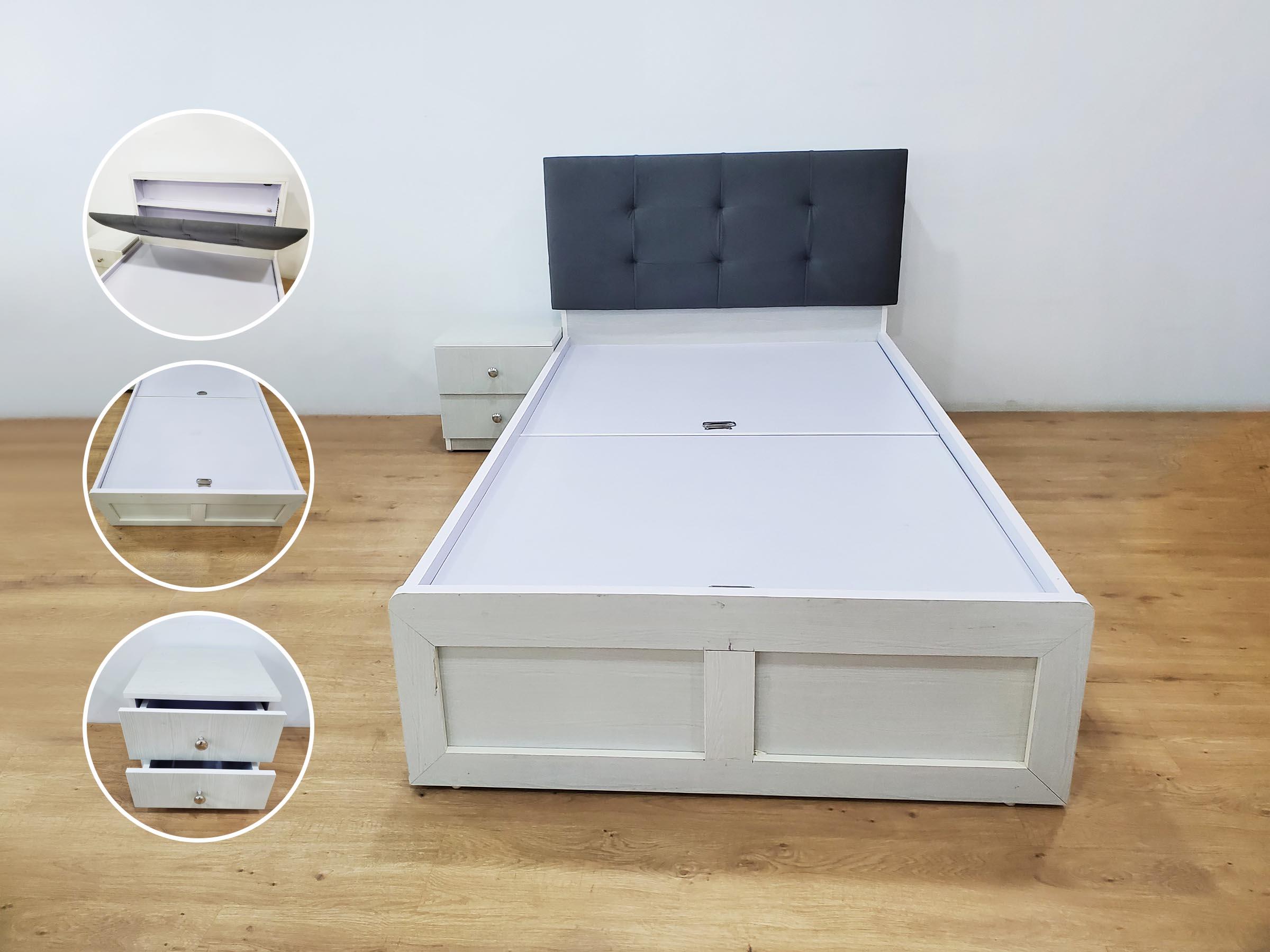 Single Bed with Side Table