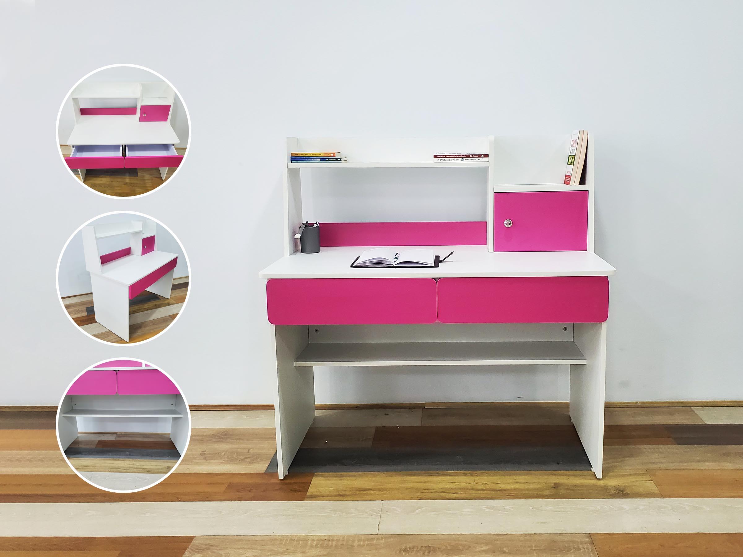 Pink & White Study Table