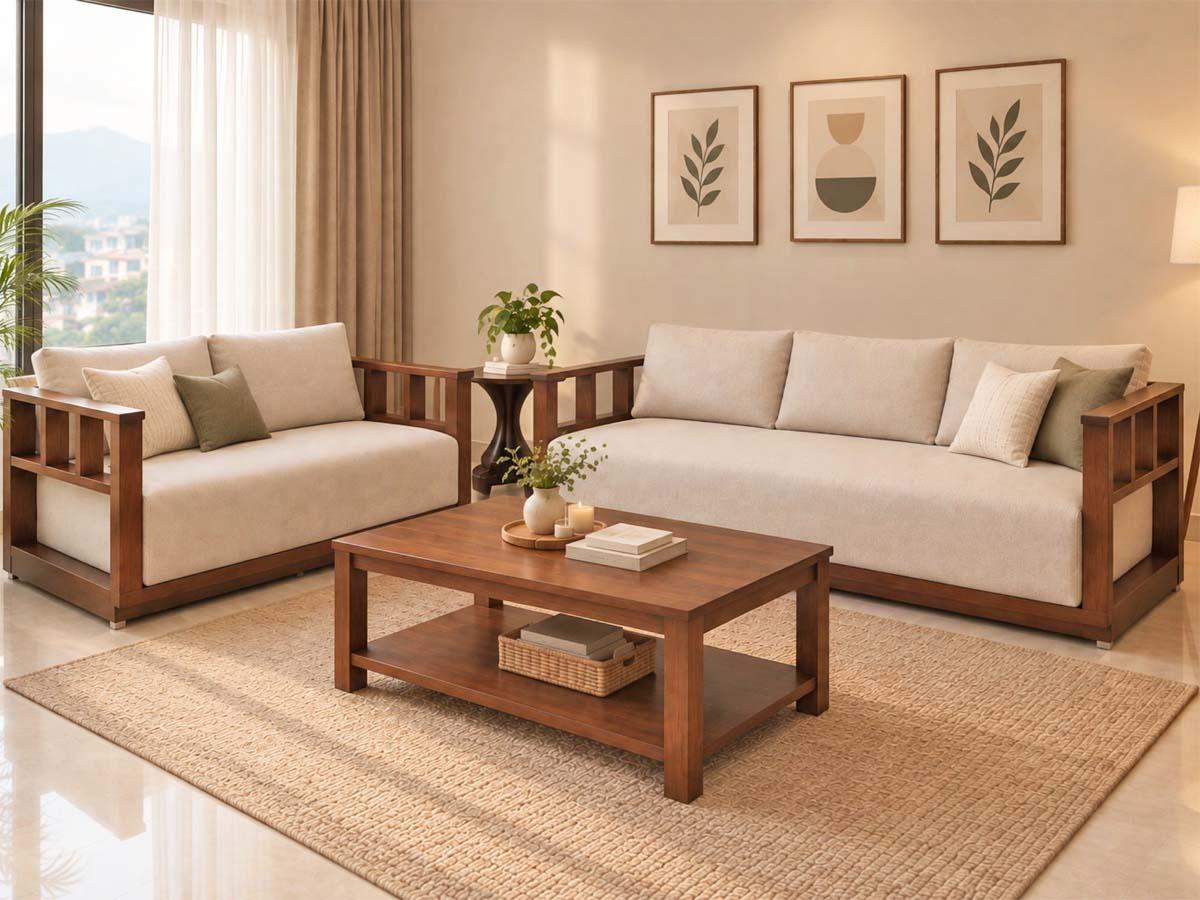 Wooden Sofa Set (3+2 Seater)