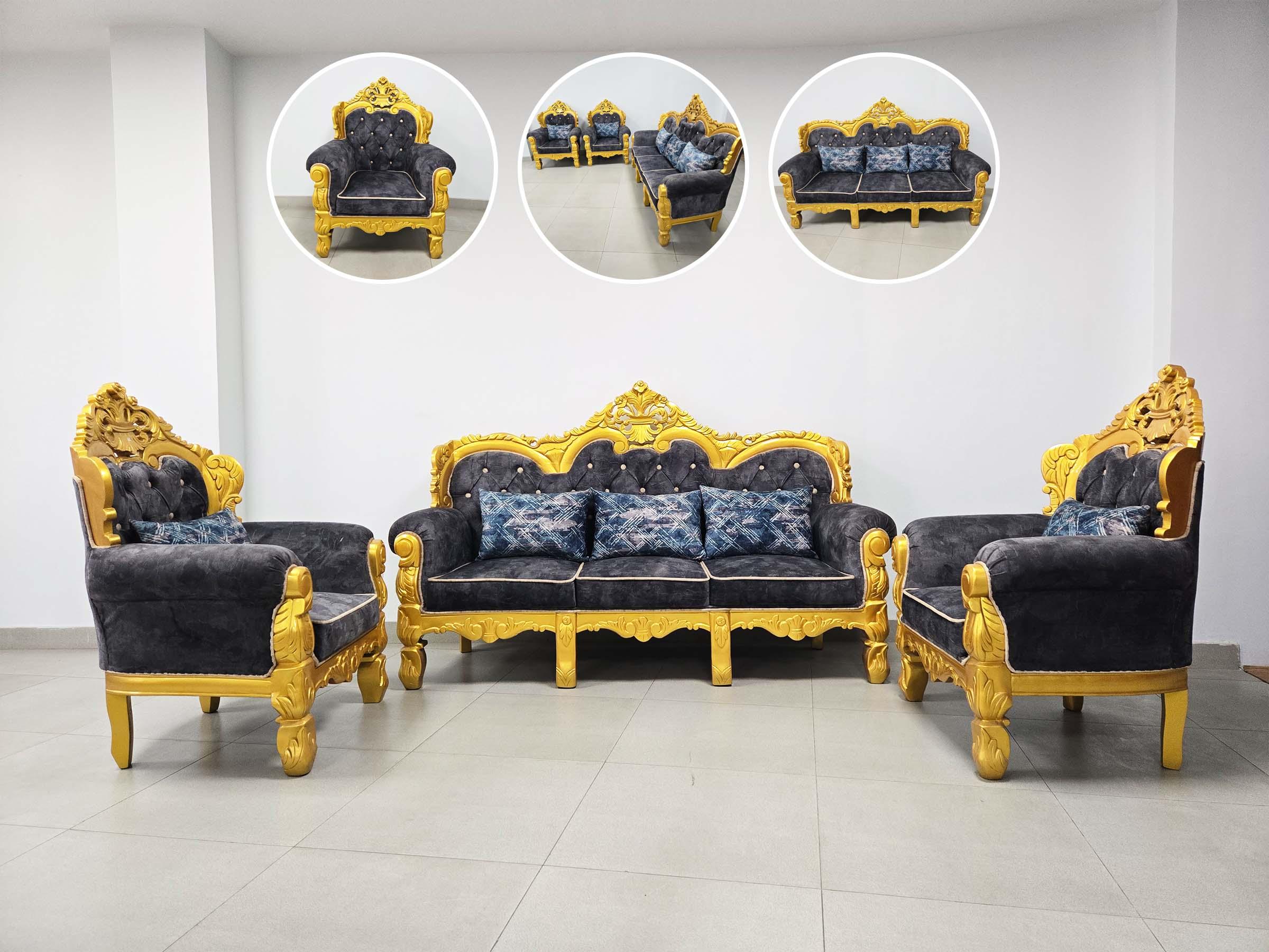 Golden royal carved sofa