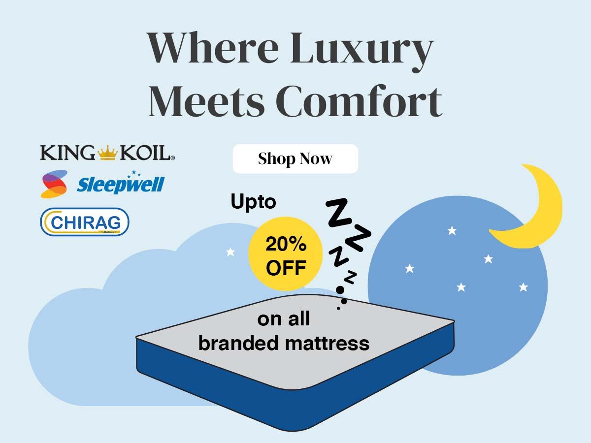 Upto 20% off on all Mattress