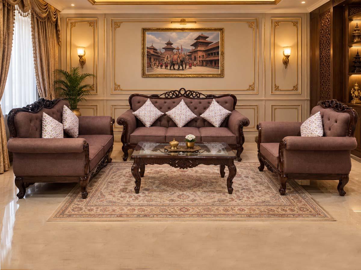 Chocolate Brown Royal Sofa - Furniture in Nepal