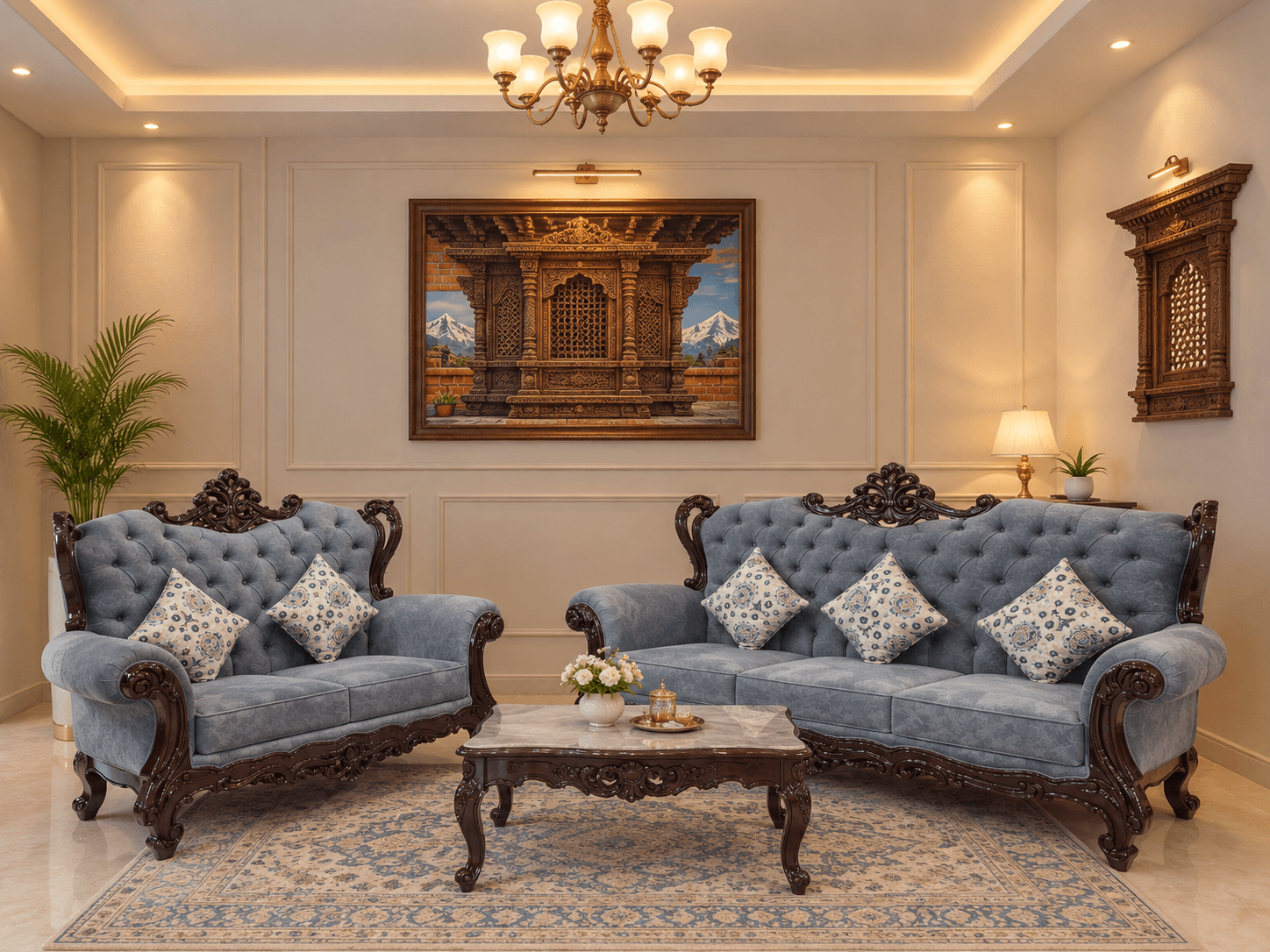 Carved Royal Sofa - Furniture in Nepal