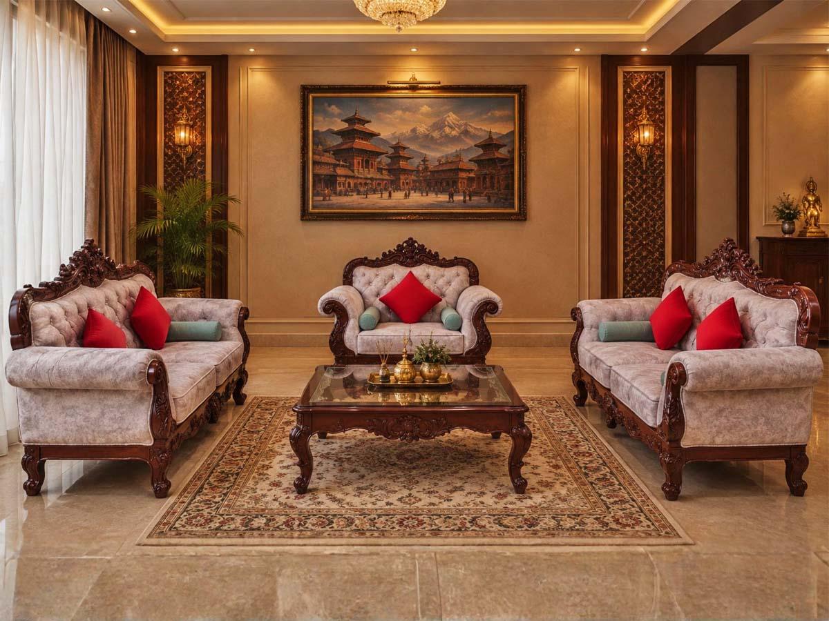 Royal Carved Sofa - Furniture in Nepal