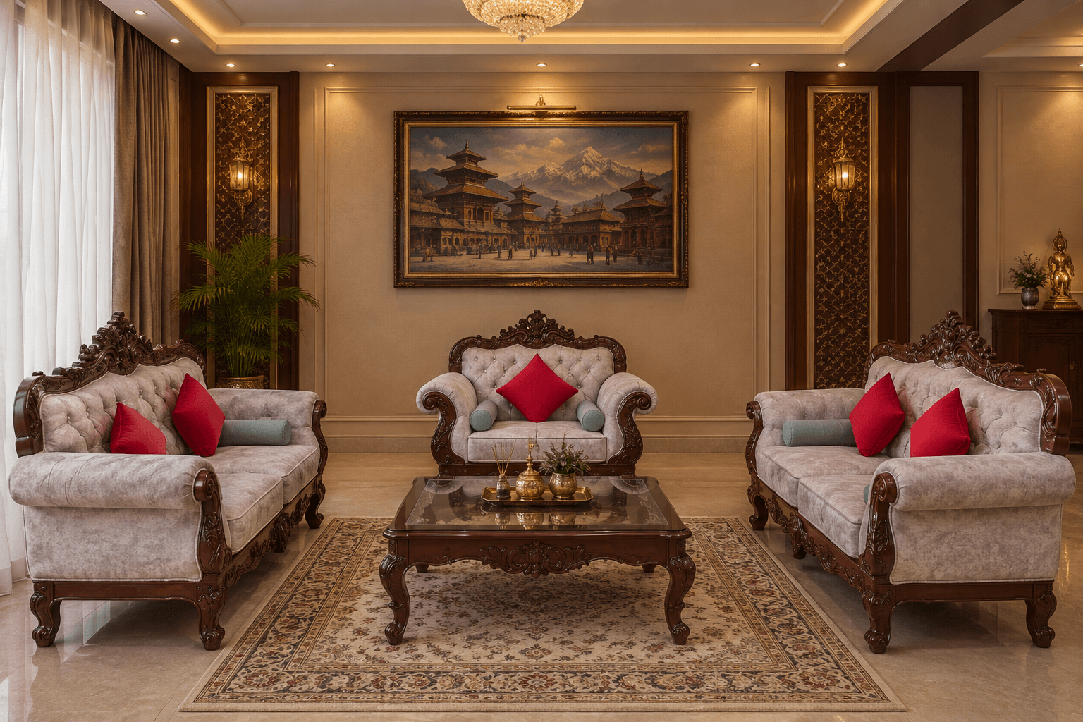 Royal Carved Sofa - Furniture in Nepal