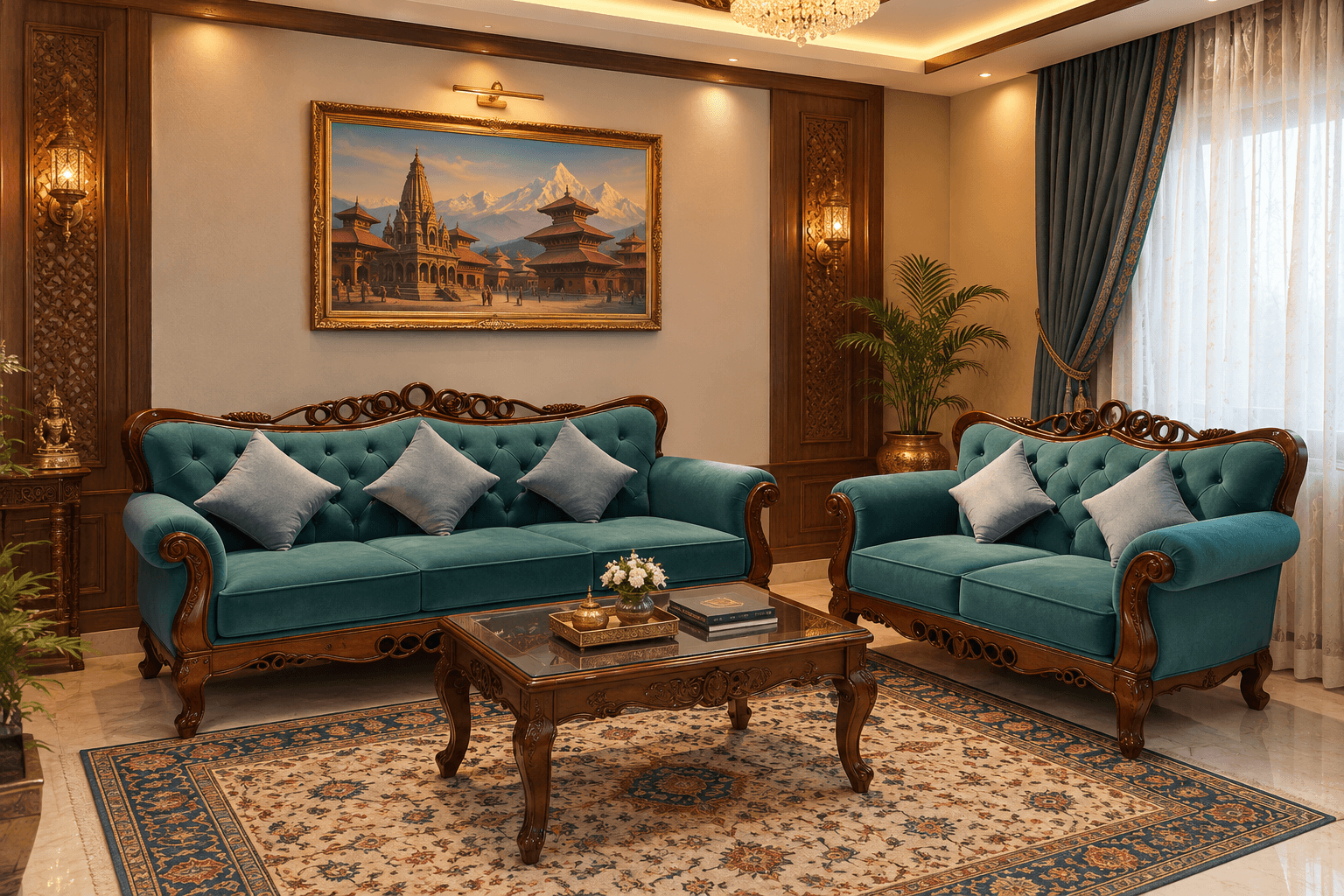 Shiny Royal Sofa - Furniture in Nepal