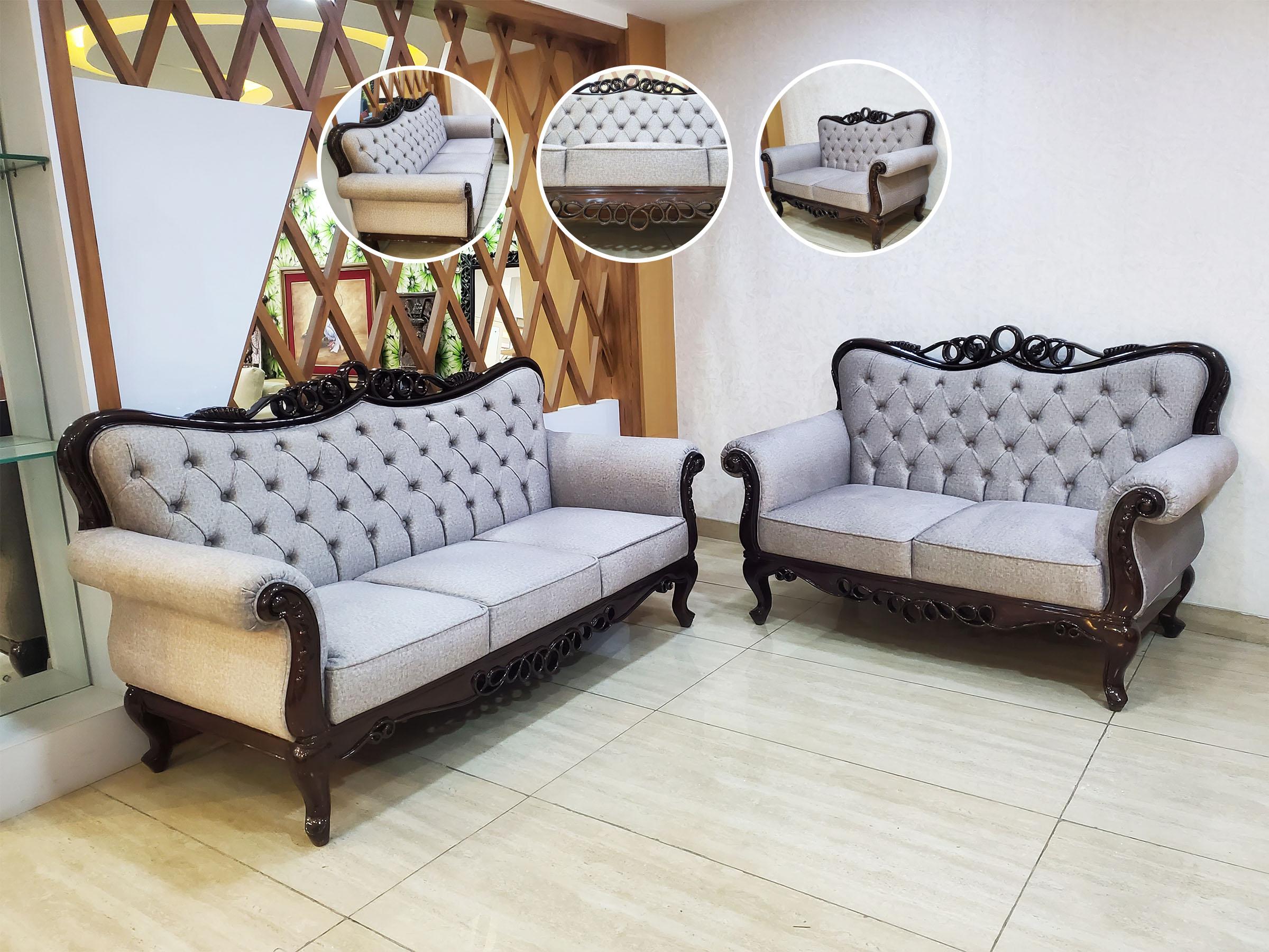 Shiny Grey Royal Sofa